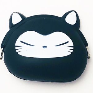 Kitty Cat Silicone Coin Purse Black